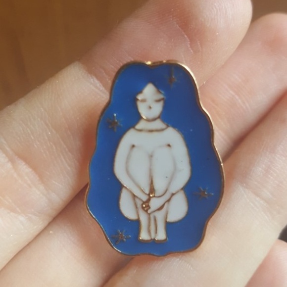 Mystical Female Enamel Pin Goth Magic Hard Cosmos - Picture 8 of 8